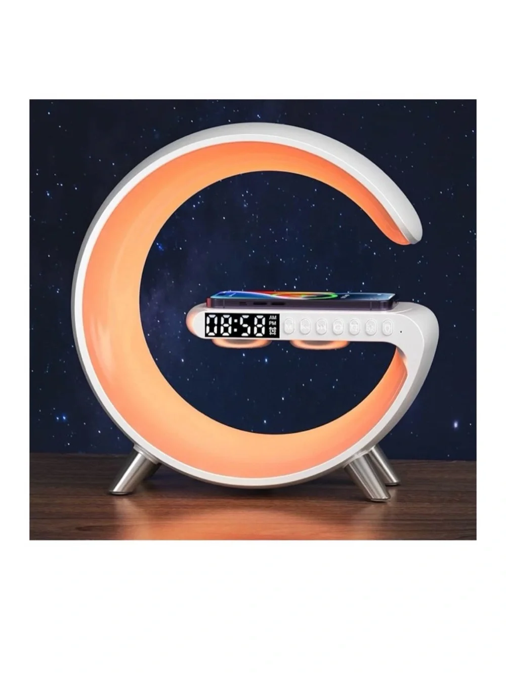 🆕 Intelligent Led Table Lamp 5in1 Wireless Charger, Bluetooth
